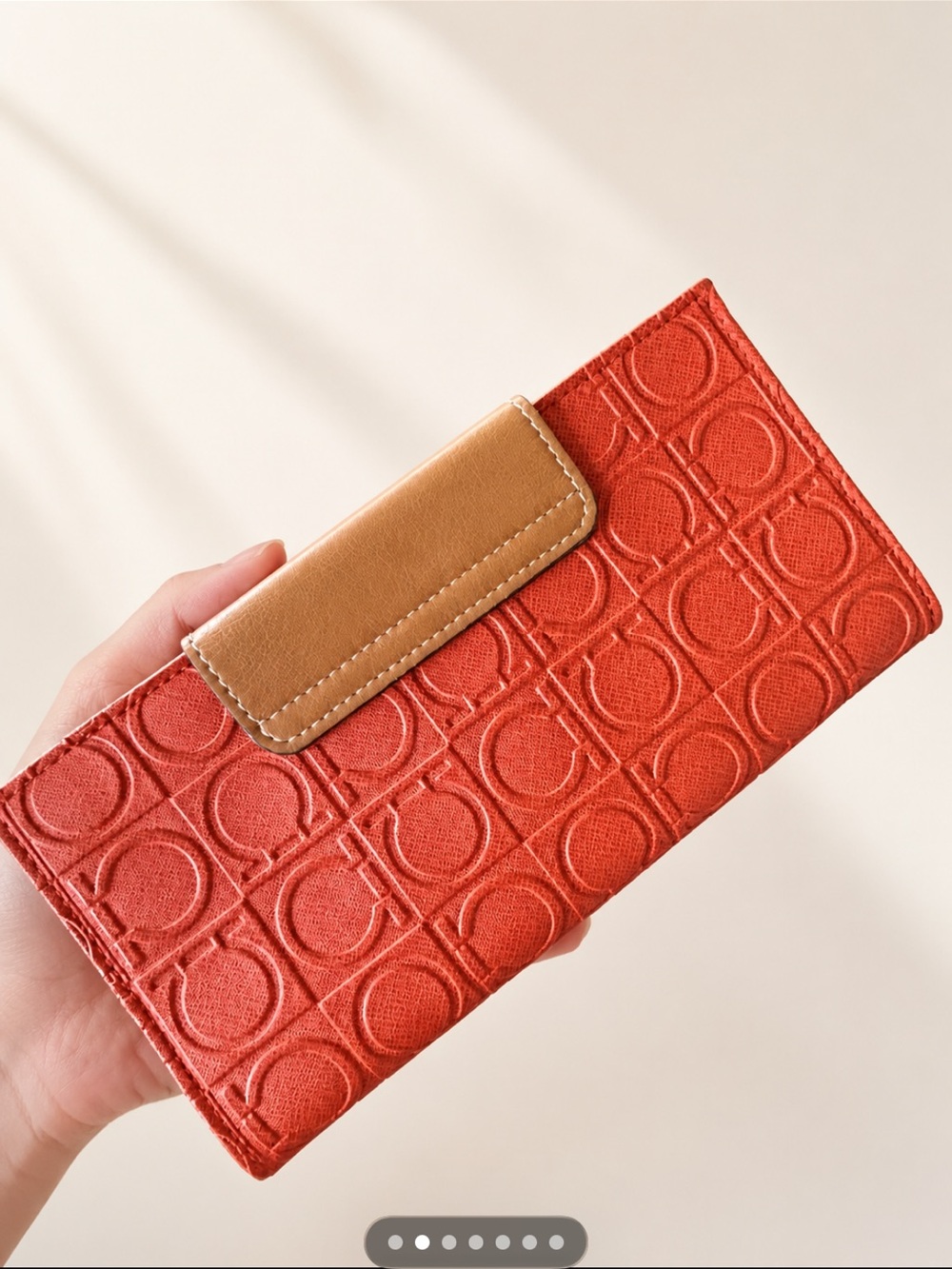 Salvatore Ferragamo COLORFUL UNIQUE GANCINI Embossed Wallet EUC - Picture 2 of 11